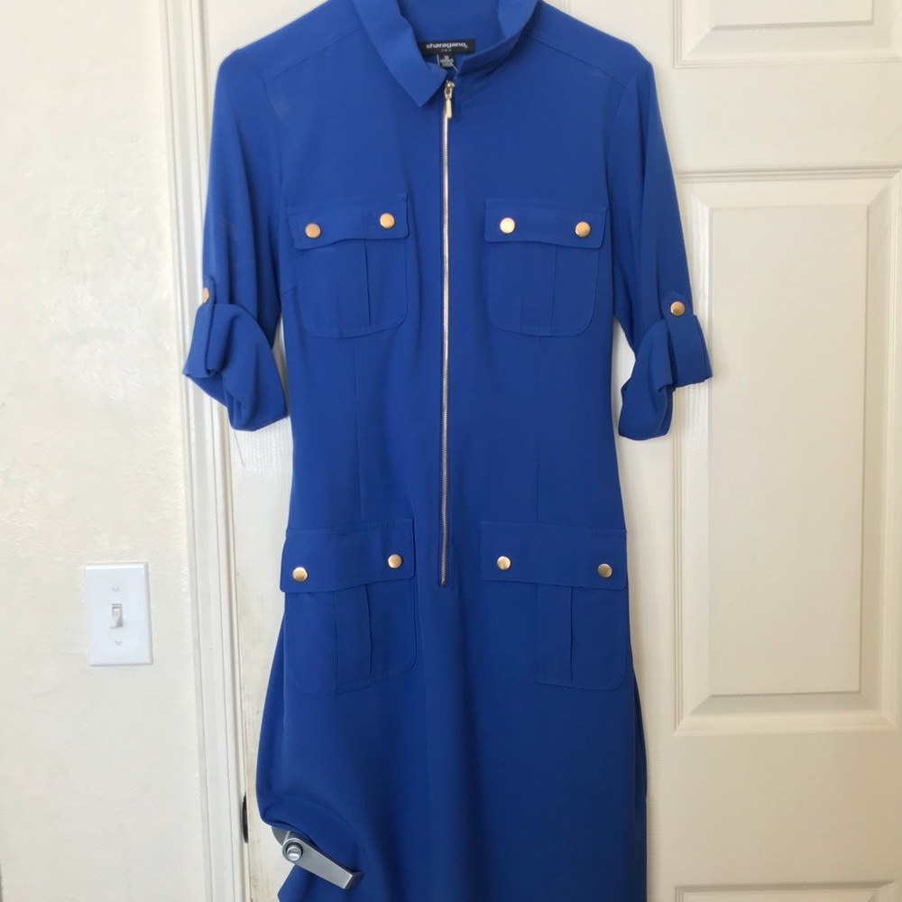 Blue zip up dress